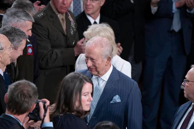 King Charles III of the United Kingdom of Great Britain and Northern Ireland departs after addressing a joint session of the United States Congress in the US House of Representatives Chamber in the United States Capitol in Washington, DC, USA, on Tuesday, April 28, 2026. Copyright: xAndrewxThomasx xCNPx MediaPunchx