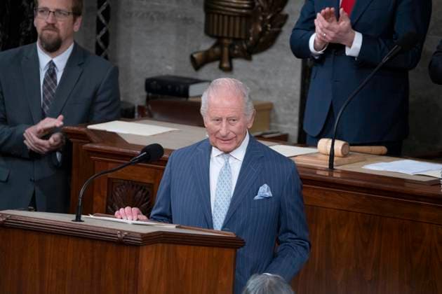 King Charles III of the United Kingdom of Great Britain and Northern Ireland addresses a joint session of the United States Congress in the US House of Representatives Chamber in the United States Capitol in Washington, DC, USA, on Tuesday, April 28, 2026. Copyright: xAndrewxThomasx xCNPx MediaPunchx