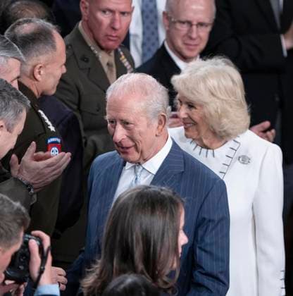 King Charles III of the United Kingdom of Great Britain and Northern Ireland departs after addressing a joint session of the United States Congress in the US House of Representatives Chamber in the United States Capitol in Washington, DC, USA, on Tuesday, April 28, 2026. Copyright: xAndrewxThomasx xCNPx MediaPunchx