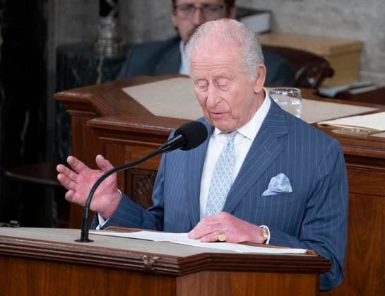 King Charles III of the United Kingdom of Great Britain and Northern Ireland addresses a joint session of the United States Congress in the US House of Representatives Chamber in the United States Capitol in Washington, DC, USA, on Tuesday, April 28, 2026. Copyright: xAndrewxThomasx xCNPx MediaPunchx