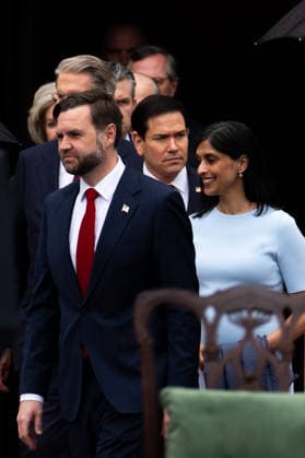 Trumps Welcome King Charles III and Queen Camilla WASHINGTON, DC - APRIL 28: United States Vice President JD Vance, second lady Usha Chilukuri Vance and US Secretary of State Marco Rubio lead a series of Cabinet officials as they arrive for the State Arrival Ceremony for King Charles III of the United Kingdom of Great Britain and Northern Ireland and Queen Camilla on Tuesday, April 28, 2026 in Washington, D.C. Charles will deliver an address to a joint session of Congress and attend a state dinner with United States President Donald J Trump. Credit: Allison Robbert Pool via CNP Washington District of Columbia United States of America EDITORIAL USE ONLY  Copyright: xx AdMediax admphotostwo985446