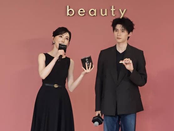 WUHAN, CHINA - APRIL 28: Actor Zhou Yiran (R) attends Gucci event on April 28, 2026 in Wuhan, Hubei Province of China.  Copyright: xVCGx 111637919304