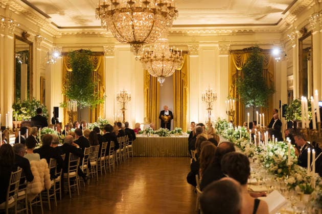 April 28, 2026, Washington, District Of Columbia, USA: WASHINGTON, DC - APRIL 28: President Donald Trump gives remarks during a state dinner with Great Britain™s King Charles and Queen Camilla at the White House on Tuesday, April 28, 2026 in Washington, D.C. Charles spoke to a joint session of Congress earlier in the day, and attended several events with U.S. President Donald Trump Washington USA - ZUMAs152 20260428_faa_s152_298 Copyright: xCraigxHudsonx-xPoolxviaxCNPx