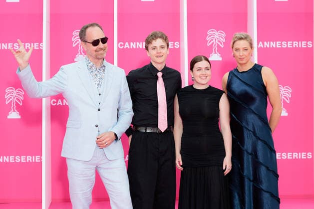 The 9th Canneseries International Festival - Pink Carpet - Closing Ceremony Swedish director Björn Stein, Swedish actor Linus Rogsgard, Swedish screenwriter and actress Amy Deasismont attend the pink carpet ahead of the closing ceremony of the 9th edition of the Cannes International Series Festival (Canneseries) in Cannes, southern France, on April 28, 2026. Photo by ShootPix ABACAPRESS.COM Nice Provence-Alpes-Cote d Azur France  Copyright: xShootpix ABACAx