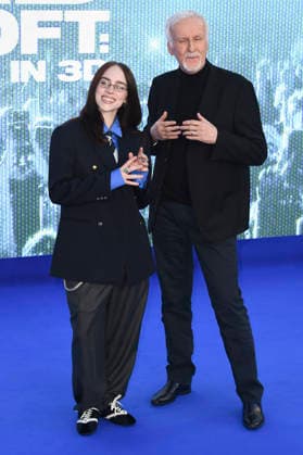 Billie Eilish and James Cameron at the premiere of the 3D concert film Billie Eilish Hit Me Hard and Soft The Tour at Odeon Luxe Leicester Square London, 28 04 2026 Foto:xS.xVasx xFuturexImagex eilish_6448