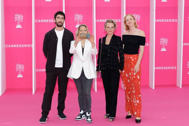 The 9th Canneseries International Festival - Pink Carpet - Closing Ceremony British director Tom Kingsley, British actress Nicola Walker and British creator Sophie Goodhart attend the pink carpet ahead of the closing ceremony of the 9th edition of the Cannes International Series Festival (Canneseries) in Cannes, southern France, on April 28, 2026. Photo by ShootPix ABACAPRESS.COM Nice Provence-Alpes-Cote d Azur France  Copyright: xShootpix ABACAx