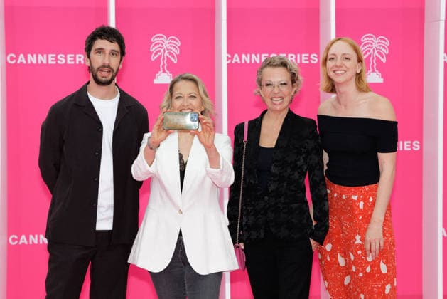 The 9th Canneseries International Festival - Pink Carpet - Closing Ceremony British director Tom Kingsley, British actress Nicola Walker and British creator Sophie Goodhart attend the pink carpet ahead of the closing ceremony of the 9th edition of the Cannes International Series Festival (Canneseries) in Cannes, southern France, on April 28, 2026. Photo by ShootPix ABACAPRESS.COM Nice Provence-Alpes-Cote d Azur France  Copyright: xShootpix ABACAx