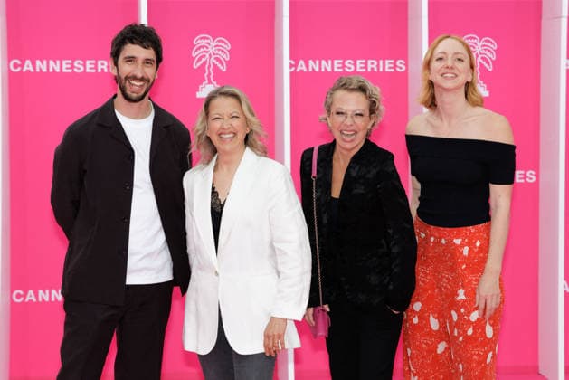The 9th Canneseries International Festival - Pink Carpet - Closing Ceremony British director Tom Kingsley, British actress Nicola Walker and British creator Sophie Goodhart attend the pink carpet ahead of the closing ceremony of the 9th edition of the Cannes International Series Festival (Canneseries) in Cannes, southern France, on April 28, 2026. Photo by ShootPix ABACAPRESS.COM Nice Provence-Alpes-Cote d Azur France  Copyright: xShootpix ABACAx