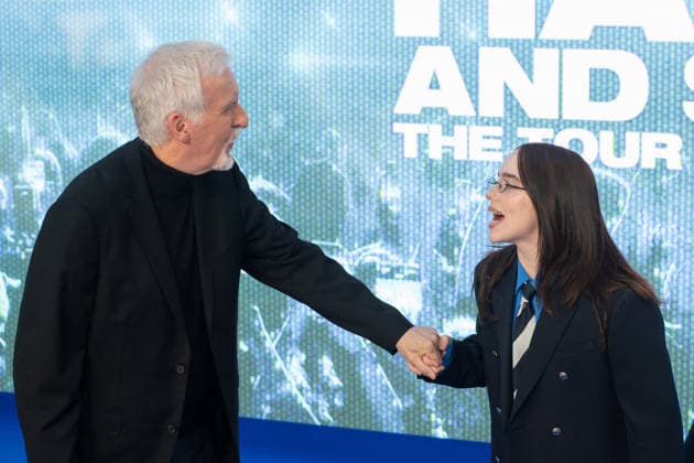 James Cameron and Billie Eilish attends the UK Premiere of Billie Eilish - Hit Me Hard and Soft: The Tour Live In 3D at Odeon Luxe Leicester Square in London, England. UK. Tuesday 28th April 2026. Copyright: xJamesxWarrenx ae75e700