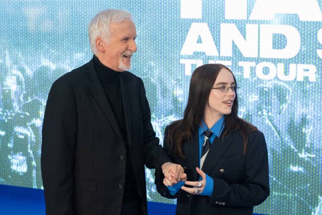 James Cameron and Billie Eilish attends the UK Premiere of Billie Eilish - Hit Me Hard and Soft: The Tour Live In 3D at Odeon Luxe Leicester Square in London, England. UK. Tuesday 28th April 2026. Copyright: xJamesxWarrenx ae75e701