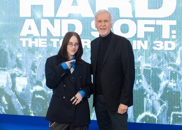 Billie Eilish Hit Me Hard and Soft UK Premiere - London Billie Eilish and James Cameron attends the UK Premiere of Billie Eilish - Hit Me Hard and Soft: The Tour Live In 3D at Odeon Luxe Leicester Square in London, England. UK. Tuesday 28th April 2026. Photo by James Warren Famous ABACAPRESS.COM London United Kingdom  Copyright: xFamous ABACAx