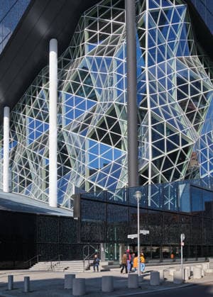 Axe-Springer-Gebäude Berlin, Germany. April 3, 2026, the entrance area of the new Axel Springer building at the corner of Zimmerstrasse and Jerusalemer Strasse in Kreuzberg, with its striking glass facade (License=RM) Copyright: xZoonar.com StephanxDostx 24974761