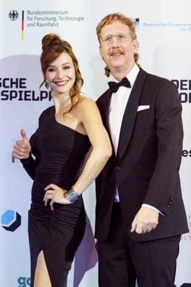 Katrin Bauerfeind and Uke Bosse at the presentation of the German Computer Game Award 2026 in the Herkulessaal of the Munich Residence, 29 04 2026 Foto:xN.xKolinzx xFuturexImagex computerspielpreis_6418