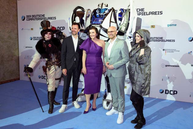 Felix Falk, Dorothee Bär and Fabian Mehring at the presentation of the German Computer Game Award 2026 in the Herkulessaal of the Munich Residence, 29 04 2026 Foto:xN.xKolinzx xFuturexImagex computerspielpreis_6444