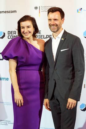 Dorothee Bär and Felix Falk at the presentation of the German Computer Game Award 2026 in the Herkulessaal of the Munich Residence, 29 04 2026 Foto:xN.xKolinzx xFuturexImagex computerspielpreis_6447