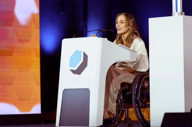 Kristina Vogel at the presentation of the German Computer Game Award 2026 in the Herkulessaal of the Munich Residence, 29 04 2026 Foto:xN.xKolinzx xFuturexImagex computerspielpreis_6455