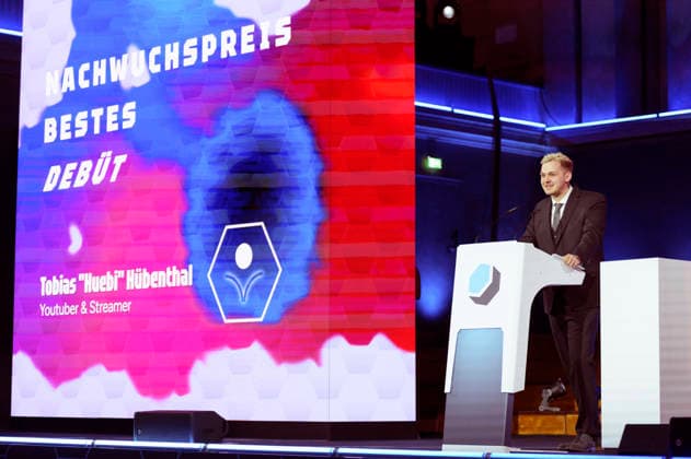Tobias Huebi Hübenthal at the presentation of the German Computer Game Award 2026 in the Herkulessaal of the Munich Residence, 29 04 2026 Foto:xN.xKolinzx xFuturexImagex computerspielpreis_6459