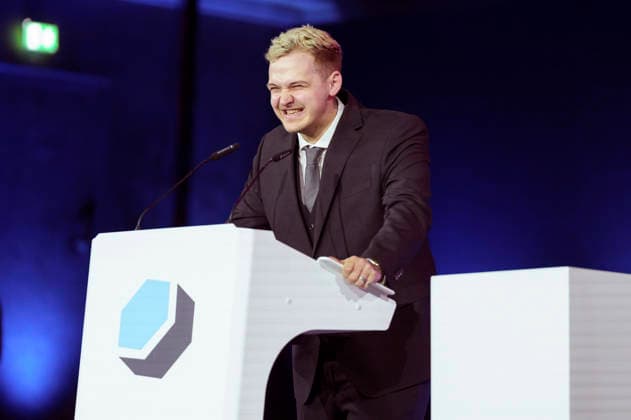 Tobias Huebi Hübenthal at the presentation of the German Computer Game Award 2026 in the Herkulessaal of the Munich Residence, 29 04 2026 Foto:xN.xKolinzx xFuturexImagex computerspielpreis_6460