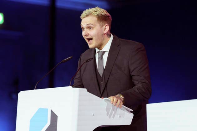 Tobias Huebi Hübenthal at the presentation of the German Computer Game Award 2026 in the Herkulessaal of the Munich Residence, 29 04 2026 Foto:xN.xKolinzx xFuturexImagex computerspielpreis_6461