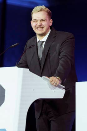 Tobias Huebi Hübenthal at the presentation of the German Computer Game Award 2026 in the Herkulessaal of the Munich Residence, 29 04 2026 Foto:xN.xKolinzx xFuturexImagex computerspielpreis_6462