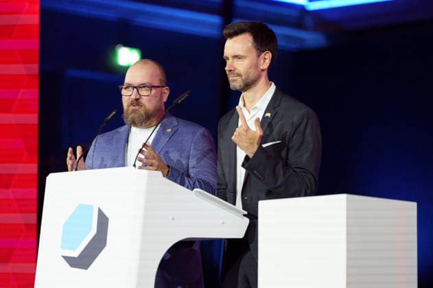 Lars Janssen and Felix Falk at the presentation of the German Computer Game Award 2026 in the Herkulessaal of the Munich Residence, 29 04 2026 Foto:xN.xKolinzx xFuturexImagex computerspielpreis_6464