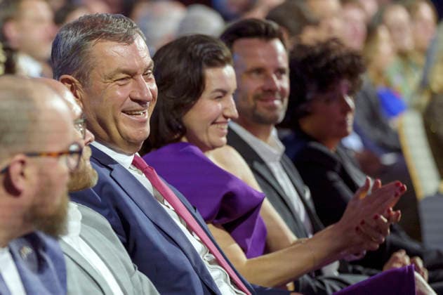 Markus Söder and Dorothee Bär at the presentation of the German Computer Game Award 2026 in the Herkulessaal of the Munich Residence, 29 04 2026 Foto:xN.xKolinzx xFuturexImagex computerspielpreis_6477