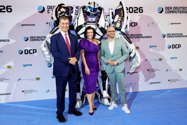 Markus Söder, Dorothee Bär and Fabian Mehring at the presentation of the German Computer Game Award 2026 in the Herkulessaal of the Munich Residence, 29 04 2026 Foto:xN.xKolinzx xFuturexImagex computerspielpreis_6507