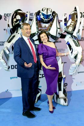 Markus Söder and Dorothee Bär at the presentation of the German Computer Game Award 2026 in the Herkulessaal of the Munich Residence, 29 04 2026 Foto:xN.xKolinzx xFuturexImagex computerspielpreis_6509