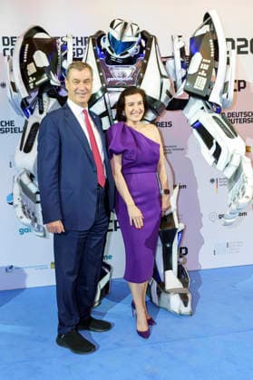 Markus Söder and Dorothee Bär at the presentation of the German Computer Game Award 2026 in the Herkulessaal of the Munich Residence, 29 04 2026 Foto:xN.xKolinzx xFuturexImagex computerspielpreis_6510