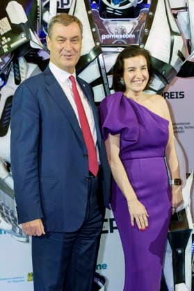 Markus Söder and Dorothee Bär at the presentation of the German Computer Game Award 2026 in the Herkulessaal of the Munich Residence, 29 04 2026 Foto:xN.xKolinzx xFuturexImagex computerspielpreis_6513