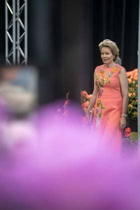 Queen Mathilde of Belgium pictured during a royal visit to the Floralien flower festival in Gent, Thursday 30 April 2026. The King & Queen are invited for a preview to the event, which is open to the public from 1 to 10 May.  JONASxROOSENS 172446931