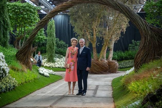 King Philippe - Filip of Belgium and Queen Mathilde of Belgium are pictured during a royal visit to the Floralien flower festival in Gent, Thursday 30 April 2026. The King & Queen are invited for a preview to the event, which is open to the public from 1 to 10 May.  JONASxROOSENS 172447232