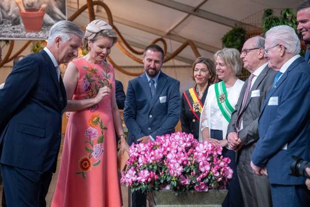 King Philippe - Filip of Belgium and Queen Mathilde of Belgium are pictured during a royal visit to the Floralien flower festival in Gent, Thursday 30 April 2026. The King & Queen are invited for a preview to the event, which is open to the public from 1 to 10 May.  JONASxROOSENS 172447287