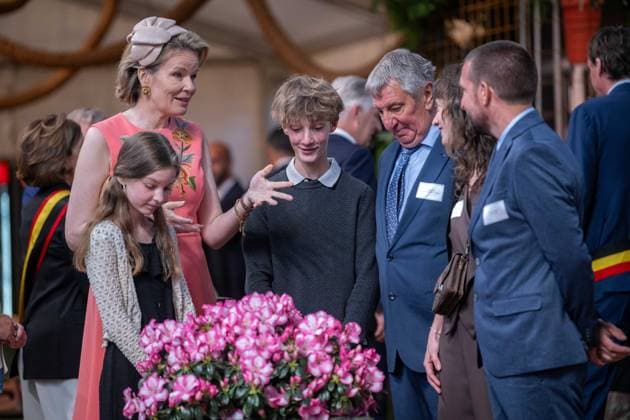 Queen Mathilde of Belgium pictured during a royal visit to the Floralien flower festival in Gent, Thursday 30 April 2026. The King & Queen are invited for a preview to the event, which is open to the public from 1 to 10 May.  JONASxROOSENS 172447376