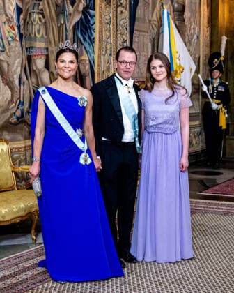 30-04-2026 Gala Prince Daniel and Princess Victoria and Princess Estelle arriving for the galadinner at the Royal palace to mark the celebrations of King Carl Gustafs 80th birthday in Stockholm, Sweden. Â  Copyright: xPPEx