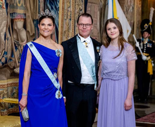 30-04-2026 Gala Prince Daniel and Princess Victoria and Princess Estelle arriving for the galadinner at the Royal palace to mark the celebrations of King Carl Gustafs 80th birthday in Stockholm, Sweden. Â  Copyright: xPPEx
