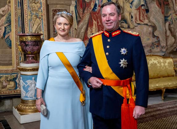 30-04-2026 Gala Grand Duke Guillaume and Grand Duchess Stephanie of Luxembourg arriving for the galadinner at the Royal palace to mark the celebrations of King Carl Gustafs 80th birthday in Stockholm, Sweden. Â  Copyright: xPPEx