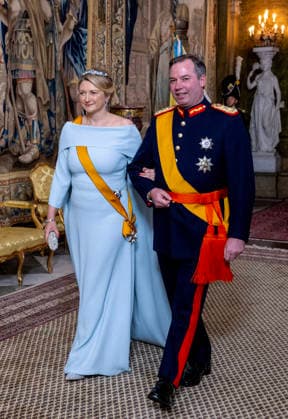 30-04-2026 Gala Grand Duke Guillaume and Grand Duchess Stephanie of Luxembourg arriving for the galadinner at the Royal palace to mark the celebrations of King Carl Gustafs 80th birthday in Stockholm, Sweden. Â  Copyright: xPPEx