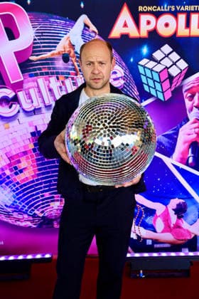 Premiere Roncalli s Apollo Variete POP Culture Home game for the Düsseldorf actor Moritz Führmann who had his fun at the disco ball on the Red Carpet Düsseldorf Apollo Theater NRW Germany