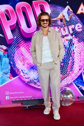 Premiere Roncalli s Apollo Variete POP Culture Nicolas Puschmann , TV Entertainer with the Apollo Disco Ball on the Red Carpet Düsseldorf Apollo Theater NRW Germany