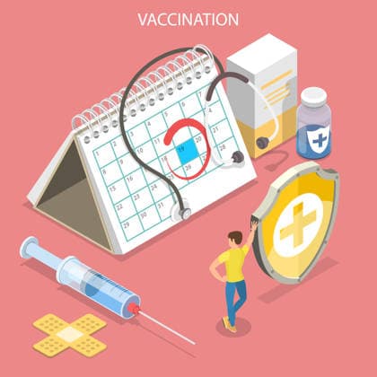 Isometrisches Flat-Design-Konzept für Impfkampagnen und das Gesundheitswesen. Isometric flat concept of vaccination campaign and healthcare, medical immunization. (License=RF) Copyright: xZoonar.com AnastasiiaxTorianykx 24975188
