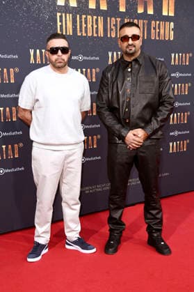 Samy and SSIO Ssiawosch Sadat at the premiere of the ARD documentary series Xatar Ein Leben ist nicht genug at Fotografiska Berlin Berlin, 30 04 2026 Foto:xN.xKubelkax xFuturexImagex xatar_6446