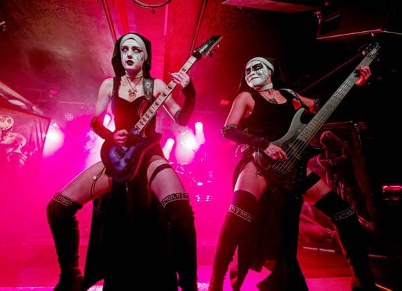 May 1, 2026, Manchester, United Kingdom: LAMIA ( Guitar ) And NIXE (bass) of Dogma, a female Rock band, performing at Club Academy, Manchester UK Manchester United Kingdom  - ZUMAp211 20260501_aap_p211_005 Copyright: xAndyxVonxPipx