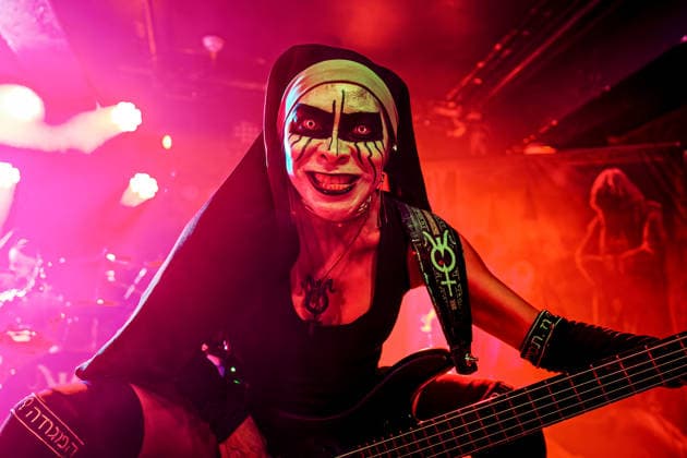 May 1, 2026, Manchester, United Kingdom: NIXE bassist of Dogma, a female Rock band, performing at Club Academy, Manchester UK Manchester United Kingdom  - ZUMAp211 20260501_aap_p211_013 Copyright: xAndyxVonxPipx