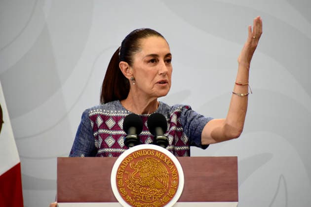 Mexican President Claudia Sheinbaum Holds International Workers Day Briefing Mexican President Claudia Sheinbaum Pardo speaks during a briefing on labor rights for International Workers Day, at the Mexico Contemporaneo Cultural Center. on May 1, 2026 in Mexico City, Mexico. (Photo by Luis Barron Eyepix Group) Copyright: xLuisxBarron xEyepixxGroupx LB_01052026_183211