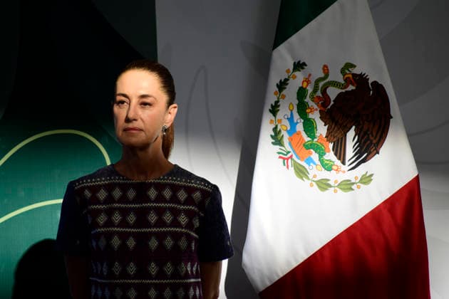 Mexican President Claudia Sheinbaum Holds International Workers Day Briefing Mexican President Claudia Sheinbaum Pardo speaks during a briefing on labor rights for International Workers Day, at the Mexico Contemporaneo Cultural Center. on May 1, 2026 in Mexico City, Mexico. (Photo by Luis Barron Eyepix Group) Copyright: xLuisxBarron xEyepixxGroupx LB_01052026_183200
