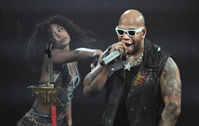 Russia Entertainment Flo Rida 9157233 02.05.2026 American rapper and singer Flo Rida (Tramar Lacel Dillard) performs during a concert at the CSKA Arena in Moscow, Russia. Maksim Blinov Sputnik Moscow Russia  Copyright: xMaksimxBlinovx