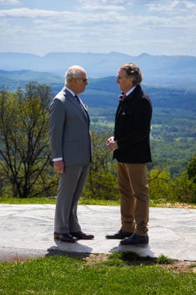 May 2, 2026, Front Royal, Va, United States: King Charles III of the United Kingdom, left, with U.S Interior Secretary Doug Burgum, right, during a visit to the Shenandoah National Park Dickey Ridge section, April 30, 2026 in Front Royal, Virginia. The King is visiting in celebration of the 250th anniversary of American independence. Front Royal United States - ZUMAp138 20260502_zaa_p138_050 Copyright: xAndrewxKing InteriorxDepartmentx