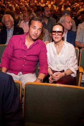 ABB HASEPREMIERE Andreas Elsholz and Denise Zich as guests at the premiere of Es ist nur eine Phase Hase at the Komoedie am Kurfuerstendamm in the Ernst Reuter Saal a, 03 05 2026 in Berlin Berlin Germany