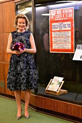 Queen Mathilde of Belgium attends the 75 years of history exhibition on the Queen Elisabeth Competition, at the Brussels Flagey concert hall, Monday 04 May 2026. This year s edition of the competition, focusing on the cello, takes place from 4 tot 30 May.  DIRKxWAEM 172856643